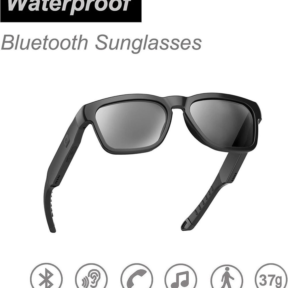 Waterproof Bluetooth Smart Glasses - Black